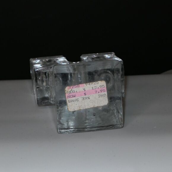 NWOT Dansk Brutalist Double Taper Candle Holder Ice Bubbles Knick On The Bottom - Picture 5 of 10